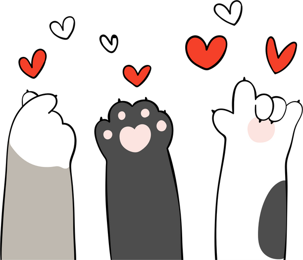 Cat Paws with Little Loves